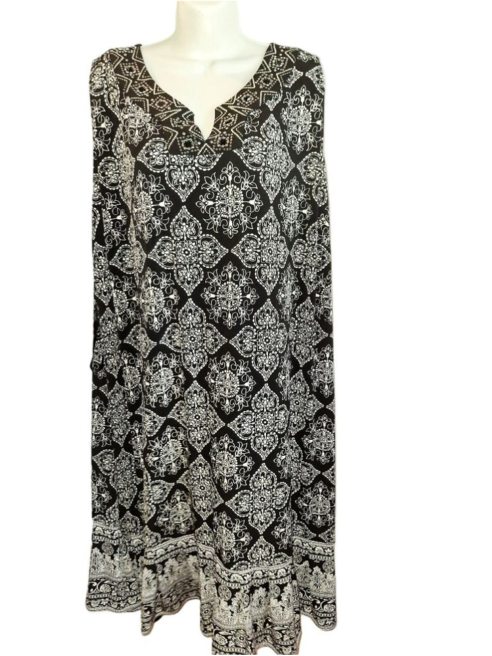 Catherines Plus Size 5X Black White Sleeveless Dress evening sequin stretch